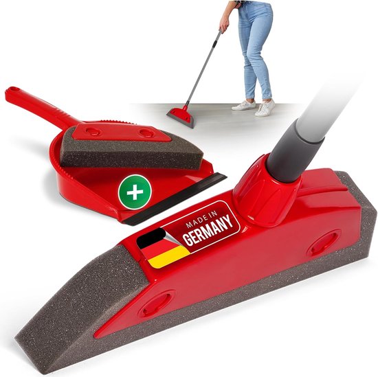 Schuimbezem met telescopische steel & stoffer en blik set Kappersbezemset Rubberen knobbelbezem Hondenhaarverwijderaar Bezem Parketbezem voor binnen Tapijtbezem Vloertrekker Huishoudbezem Wonderbezem van Merkloos	