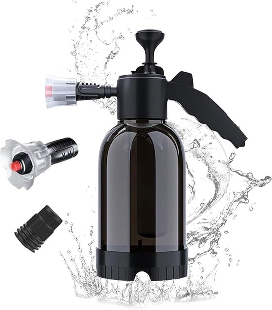 Schuimspuit voor autowassen, hogedrukspuitfles, autospuitfles, reinigingsspuitfles, schuimreiniger voor de tuin, autowassen, tuinieren, huisdierverzorging (zwart)
