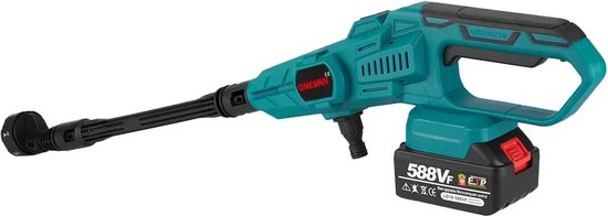 Seastone - Draadloze Hogedrukreiniger - Inclusief 2x Accu - Hogedrukspuit - Auto Wasmachine - Krachtige Koperen Motor - Draagbaar - Multi-Angle Spuitmond van Seastone