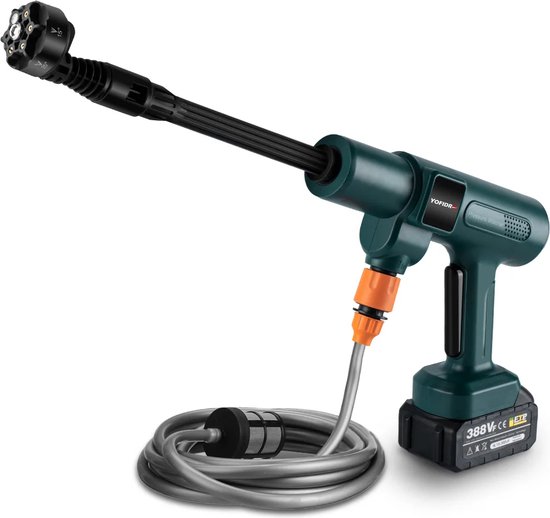 Seastone - Hogedrukreiniger - 6 in 1 - Accu hogedrukreiniger - Draagbare Hogedrukreiniger - 200 Bar - 2 Accu's , opbergtas en 5 meter slang van Seastone