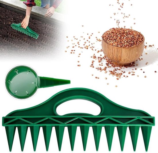 Seeding hole punch - Seeder dispenser set - Mini seed dispenser for small seeds - Handheld seeder tool - Seed drill - Multipurpose seed spacer garden tool van Merkloos	