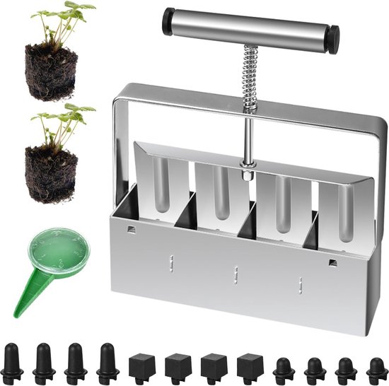 Selbro ® Handmatige Bodemverdichter voor Planten, Zaailingen en Transplantaties - Set van 4 van $