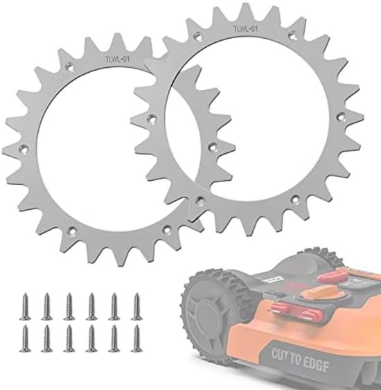 Selbro ® Roestvrijstalen spikes voor robotmaaiers, tractieverbetering voor Wor-x Land-roid S/M-modellen, wielmaat 205 mm van Selbro