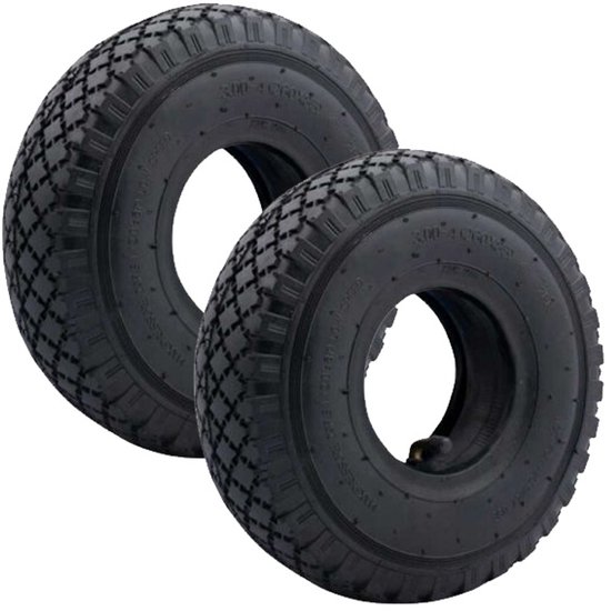 Set 2x binnenband en buitenband 3.00-4 ruitprofiel steekwagen bolderkar