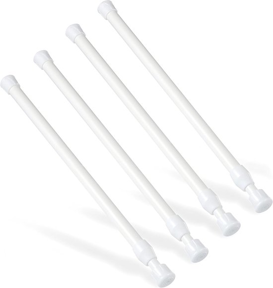 Set 4 Telescopische Spanstaven 30-50 cm - Zonder Boren - Anti-Roest - Voor Kast, Keuken, Badkamer, Garderobe