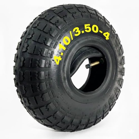 Set binnenband en buitenband 4.10/3.50-4 voor kruiwagen en transportkar – Duurzaam rubber tot 60 kg