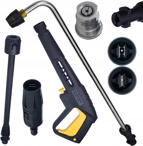Set hogedrukpistool met Vario-lans en hoekstraalbuis 800 mm, reserveonderdeel voor Kärcher K2-K7 hogedrukreiniger, bajonet & Click Connect, 150-160 bar, 60 °C