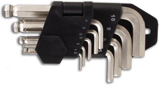 Set inbussleutels met kogelkop 9 st. van Merkloos	