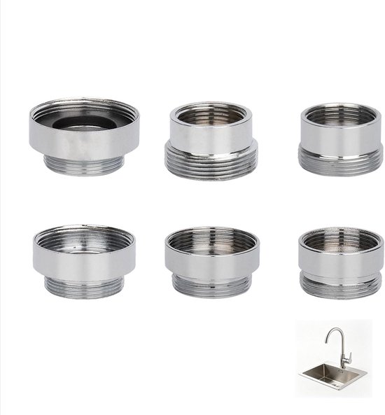 Set met 6 universele kraanadapters
