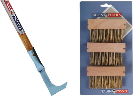 Set van 1 onkruidkrabber en 3 onkruidborstels - onkruid verwijderen - tuiniergereedschap -voegenkrabbers / schrapers van GARDENIZED