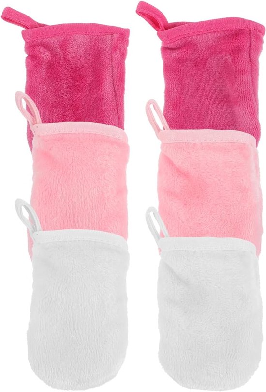 Set van 1 Wasdoeken - Gezichtsreinigingsdoeken - Microvezel Reinigingshandschoenen - Make-up Handdoeken - Wasbare Make-up Pads - Gezichtsdoek - Fijne Vezels - Verpakking van 6 van Merkloos	