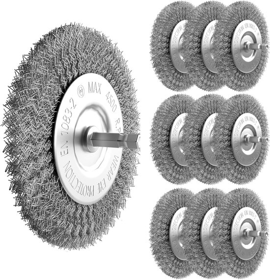 Set van 10 Voegborstels voor Elektrische Voegborstel - Duurzame Ronde en Draadborstels voor Grondige Reiniging van Nordevik