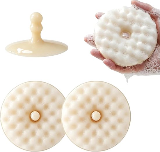 Set van 2 afwassponzen met zuignap, krasbestendige keukensponzen en vaatschrobber, afwasborstel voor potten, pannen, servies, zuignaphouder voor gootsteen, keukenreinigingssponzen (wit 1)