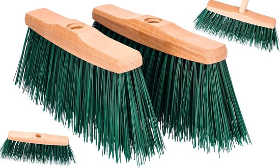 Set van 2 buiten/binnen bezems 24 cm heavy-duty straatbezem tuinbezem vloerbezem hoekige huishoudbezem voor terras garage bovendek van SimplySmooth