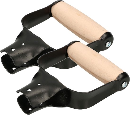 Set van 2 D-greep schoppen van hout en metaal voor 33 mm steel