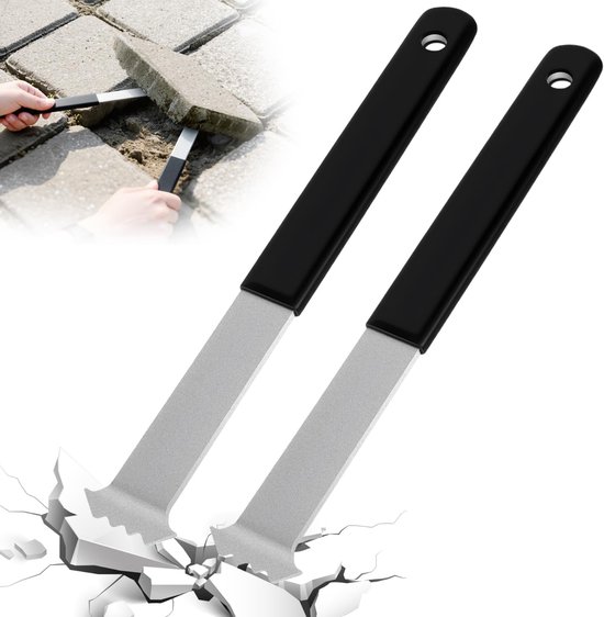 Set van 2 - Dubbele Gewrichtschoonmaker - Paving Stone Verwijderaar - Roestbestendige Paving Puller voor Tuin - Patio en Bestrating - Zaagtanden - Microtanden - Antislip Handvat - Gegalvaniseerd van Easyult