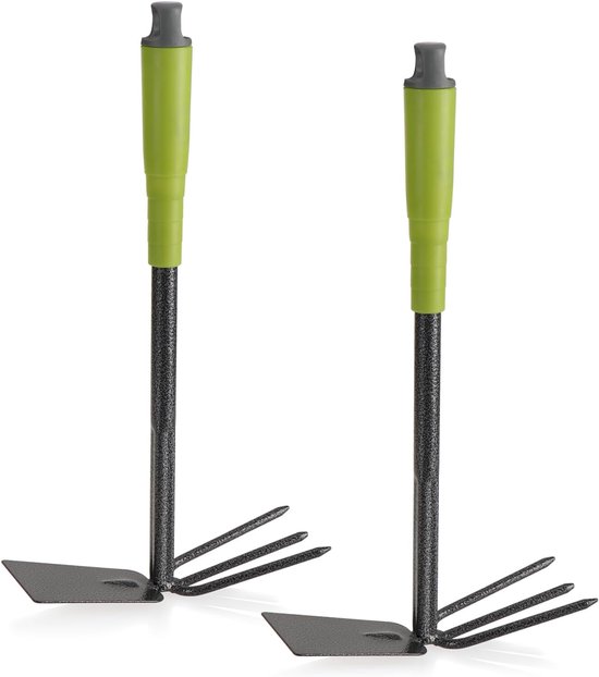 Set van 2 Dubbele Schoffel en Hark – Robuust Tuingereedschap voor Onkruid en Bodembedekking