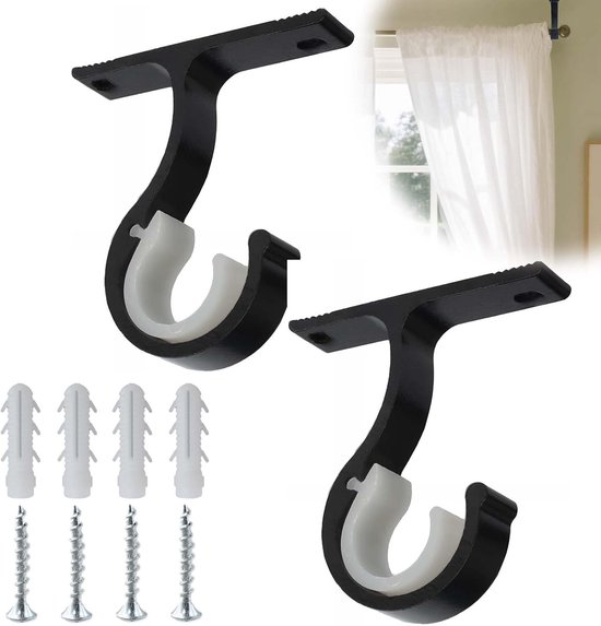 Set van 2 gordijnroedehouders - stanghouder van aluminiumlegering - voor 20 tot 28 mm - voor gordijn of kast van Aweohtle
