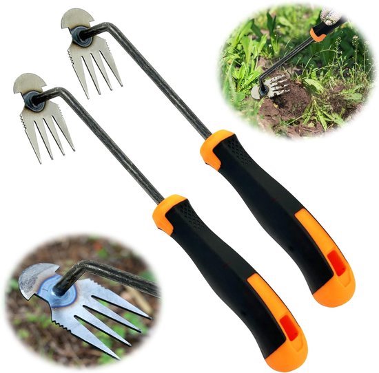 Set van 2 handonkruidsnijders voor het verwijderen van tuinonkruid. van Merkloos	