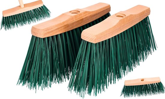 Set van 2 heavy-duty bezems - geschikt voor binnen en buiten - 24 cm