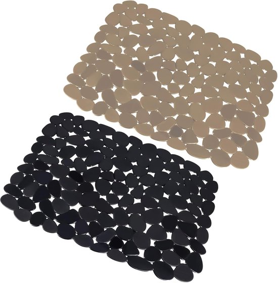 Set van 2 - PVC Sink Inserts - 40 x 30 cm - Beschermende Mat voor Keuken - Badkamer - Pebble Sink Protector - Waterdichte Keukenaccessoires van Merkloos	