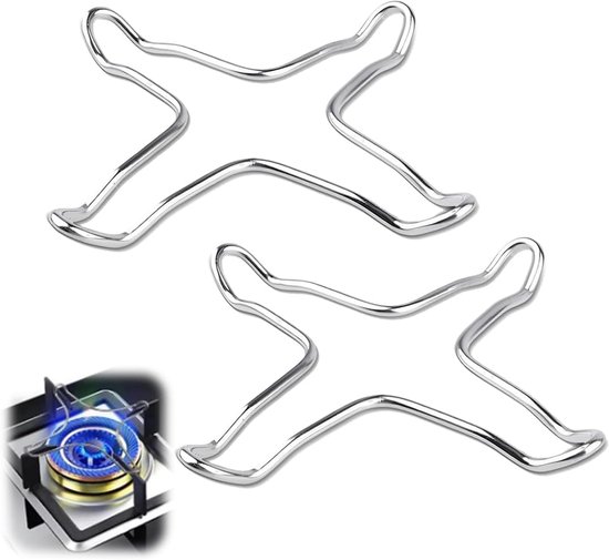 Set van 2 roestvrijstalen gasfornuizen - universele adapter voor wok en pannen (10 cm) - licht en compact - keukengerei voor koken van Merkloos	