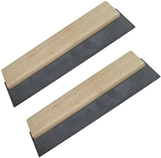 Set van 2 Rubber Tegelschrapers met Houten Handvat - 250 mm Voegspaan