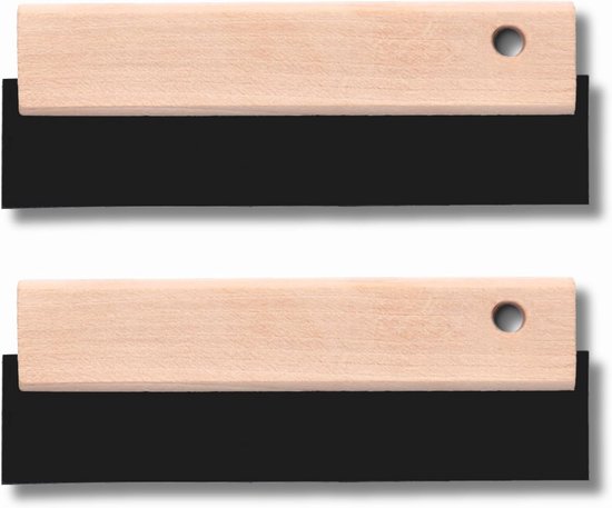 Set van 2 Rubberen Voegspatels 200 mm met Houten Handvat van Merkloos	