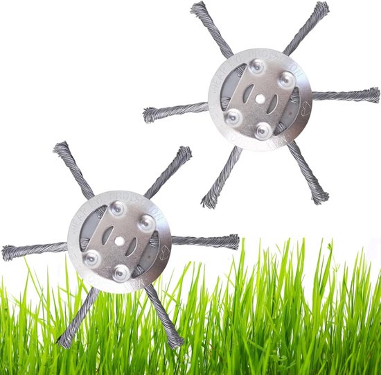 Set van 2 Staalkop Trimmerkoppen 15cm voor Onkruidborstel Gazonmaaier van Merkloos	