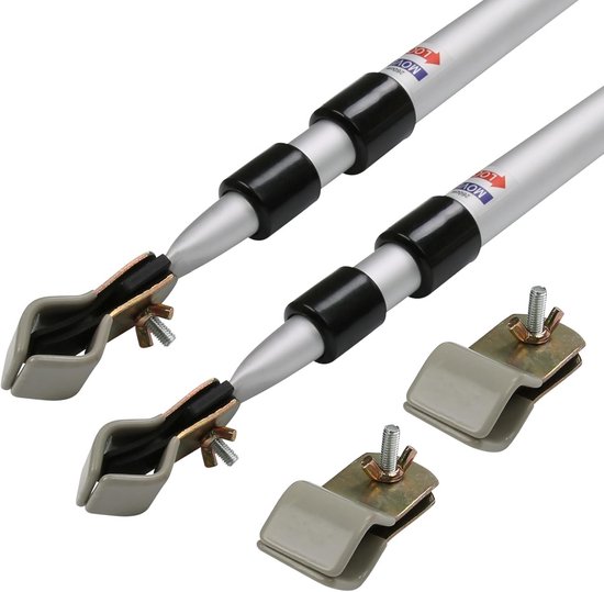 Set van 2 Telescopische Stormstangen voor Voortent - Verstelbaar 108-260 cm Aluminium