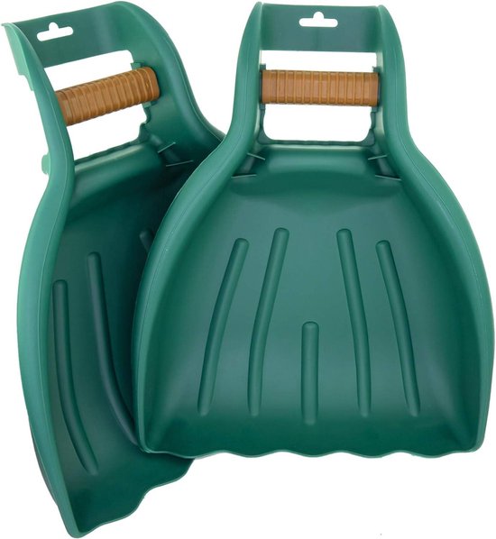 Set van 2 tuinbladgrijpers bladschepjes en tuinklauwen - ergonomische grip bladhark bladverzamelgrijper - grote handgrijpers voor bladeren en gazongras Leak Rake van Leaf Rake
