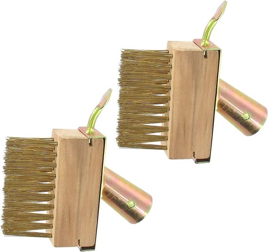 Set van 2 tuinvuilvegers voor het reinigen van voegen, met metalen borstelharen en schraper tegen onkruid