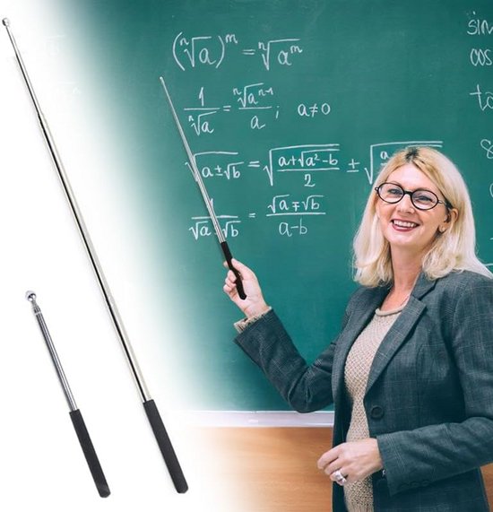 Set van 2 Uitschuifbare Demonstratie Aanwijsstokken voor Klaslokaal en Presentaties van Merkloos	