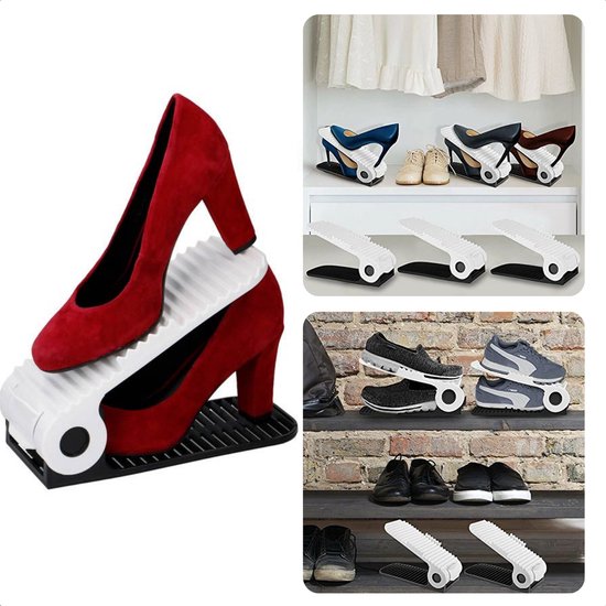Set van 2 Verstelbare Schoenen Organizers - Schoenorganizer - Schoenenopberger - Ruimtebesparend & Overzichtelijk - 1 Paar Schoenen per Organizer - 26x10x8cm van Merkloos	