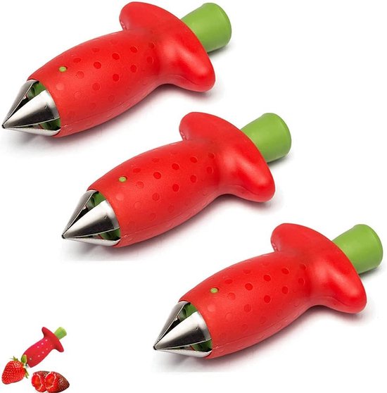 Set van 3 Aardbeienontklokkers en Stengelsnijders voor Fruit en Groenten