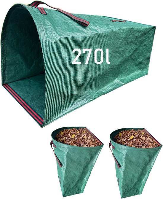 Set van 3 Herbruikbare Tuinzakken 270L - Grote Opvangzakken voor Blad en Groenafval