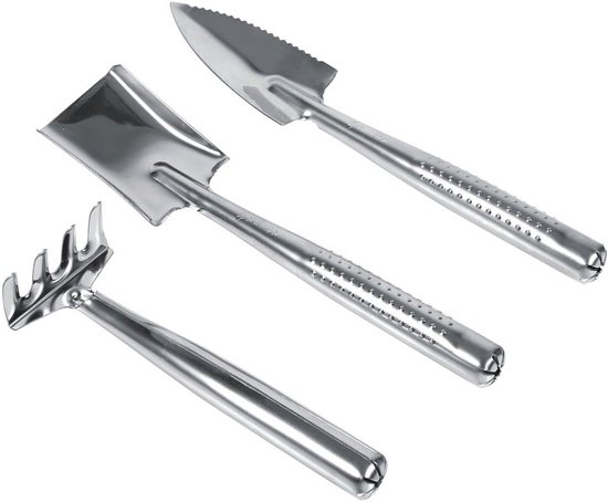 Set van 3 Mini Tuingereedschappen - Schep, Hark en Handgreep voor Kinderen en Planten, Tuinaccessoires