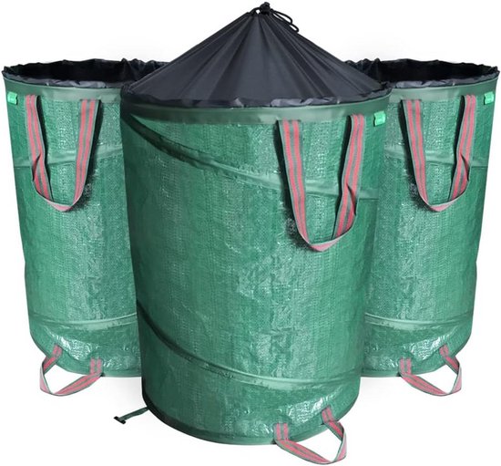 Set van 3 Opvouwbare Tuinafvalzakken - 100 Liter met Handgrepen