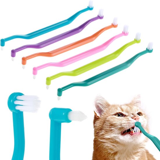 Set van 3 prothesenborstels, tandenreserveborstel met dubbele kop, precisiepunt, reinigingsborstel voor kunstgebit, gebit, retina, aligner, tandrail van Merkloos	