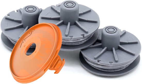 Set van 3 spoelen + 1 hoes - draadspoel geschikt voor Gardena 5307-20, etc. Ø 1,6 mm, 6,1 m lengte - Maaidraad Universeel - Trimmerdraad - maaidraad voor bosmaaier van Merkloos	