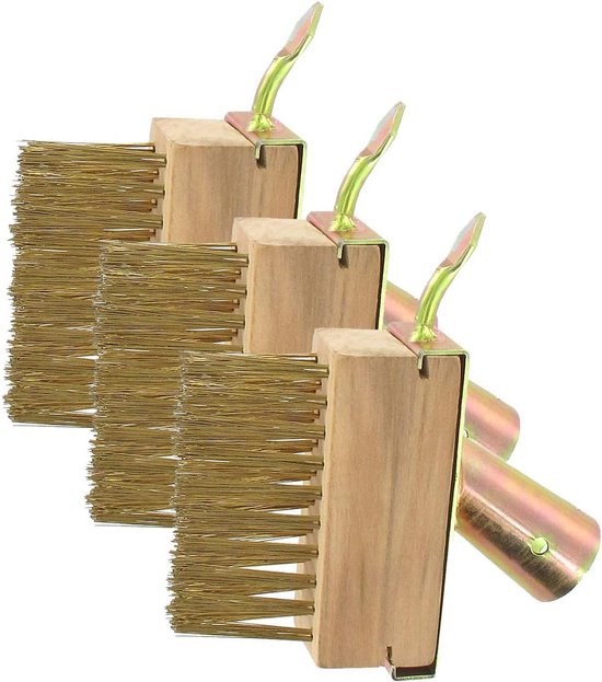 Set van 3 Stevige Voegenborstels met Staalborstel en Krabber voor Terras en Bestrating