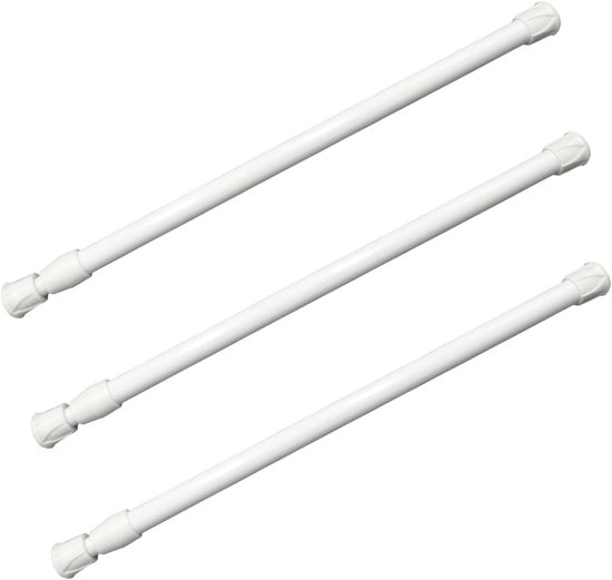 Set van 3 Versterkte Tension Rods voor Gordijnen, Ideaal voor Raamdecoratie, Kasten en Boekenplanken