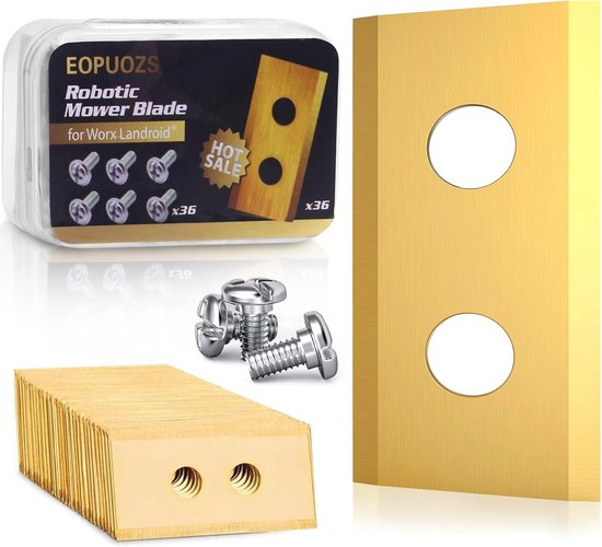 Set van 36 Titanium Blades voor Robotmaaiers - Hoogwaardige Vervangbladen met Schroeven van Merkloos	