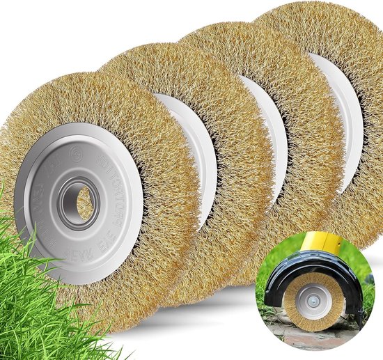 Set van 4 Borstels voor Onkruidverwijdering, Geschikt voor Multibrush en Draadborstels, 10 mm Breed, Ideaal voor Het Verwijderen van Onkruid en Mos, 110 x 16 mm