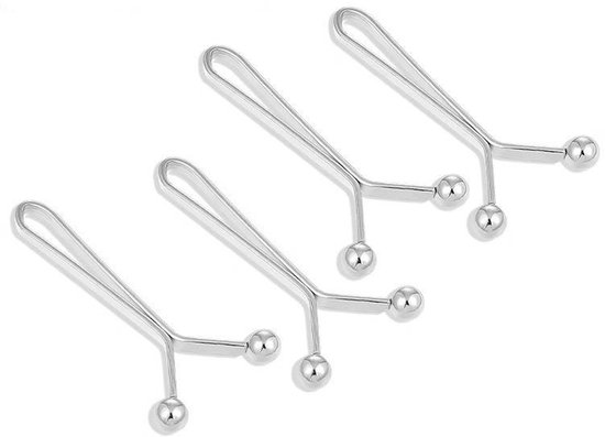 Set van 4 elastische taillebandclips/gespen voor jeans, geschikt voor jeans, rokken en vrijetijdskleding, zilverkleurig. van Merkloos	