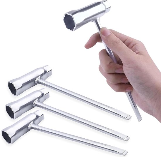 Set van 4 kettingzaag accessoires, T-sleutel, bougiesleutel, 13 x 19 mm, 2-in-1 spanner en platte schroevendraaier, voor motorzaag en grasmaaier gebruik