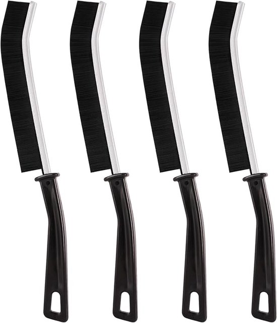 Set van 4 reinigingsborstels voor voegen en hoeken - Duurzame varkensharen borstels voor grondige schoonmaak van Merkloos	