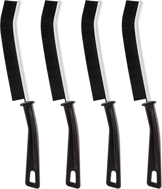 Set van 4 Spleetborstels - Zwart - Multifunctionele Reinigingsborstel - Voor Badkamer, Keuken en Tegels
