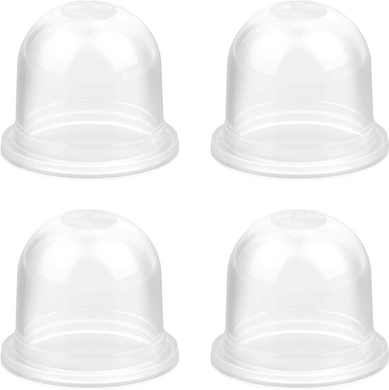 Set van 4 startkogels voor carburateurs - Universele benzinestartkogels - Brandstofdoppen voor carburateurs - Geschikt voor grasmaaiers, bladblazers, trimmers, heggenscharen, kettingzagen - 1,9*1,45*1,4 cm - Wit - Klein brandstofbekertje van Merkloos	