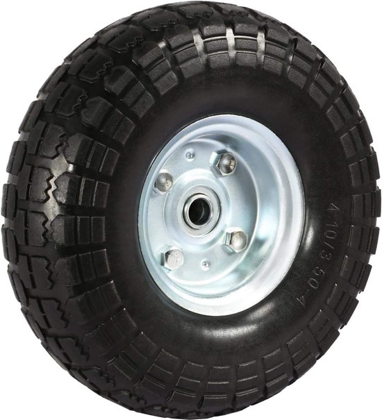 Set van 4 stuks lekbestendig aanhanger wiel voor steekwagen kruiwagenwiel stalen velg 255 mm HM-YAHEE-591292 van Yaheetech